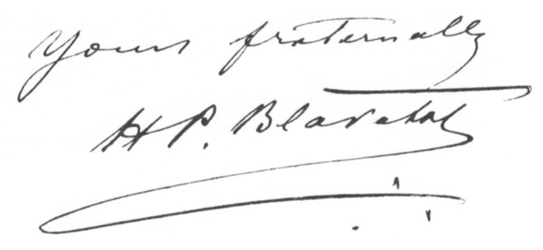handtekening H.P. Blavatsky