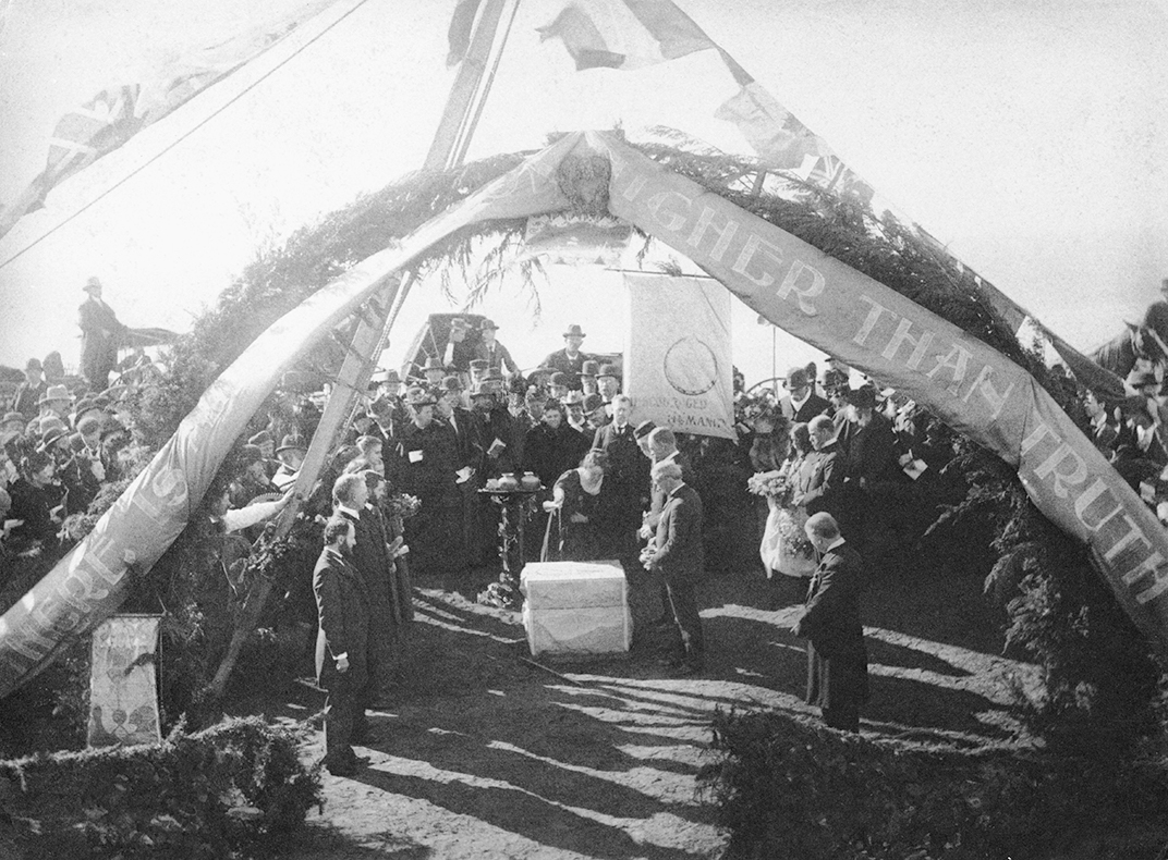 Het leggen van de hoeksteen, Point Loma, 23 februari 1897