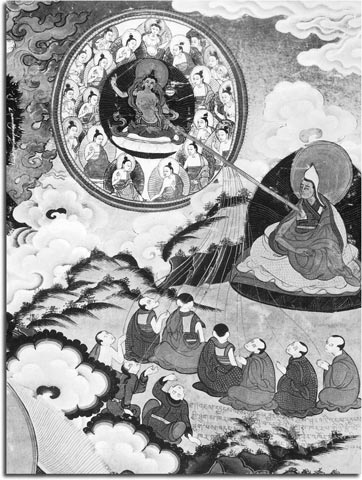 Tsongkhapa en discipelen